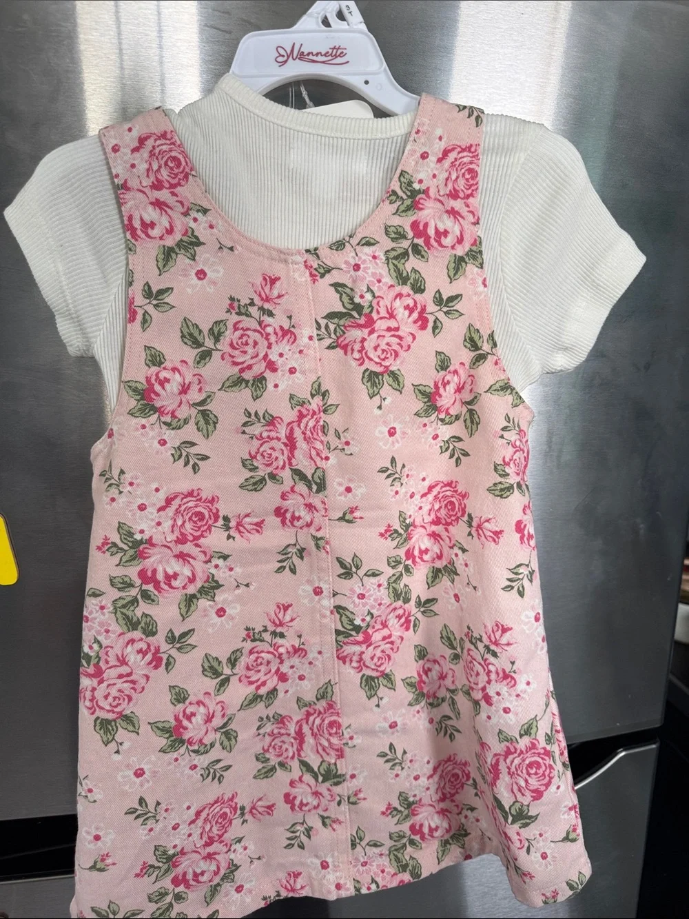 Nannette Pink Floral Dress with Matching Bow